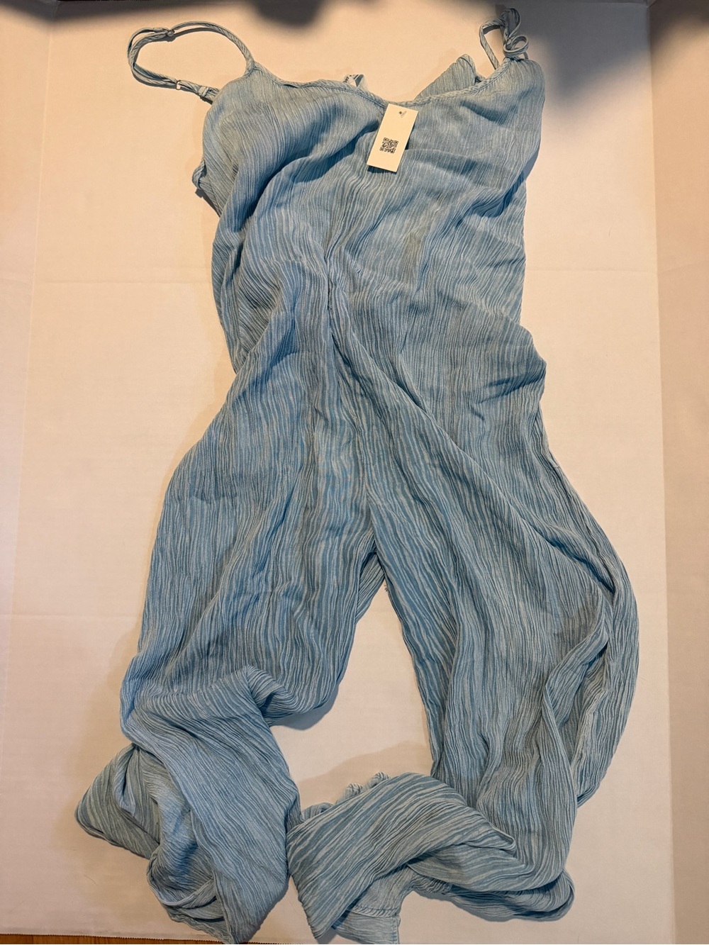 Kiwi & Punch Blue Pleated Wide-Leg Jumpsuit